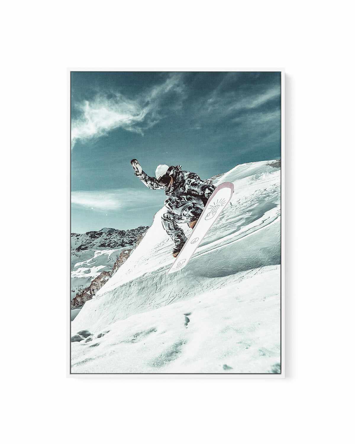 Snow Shredder by Marina Brisset | Framed Canvas Art Print