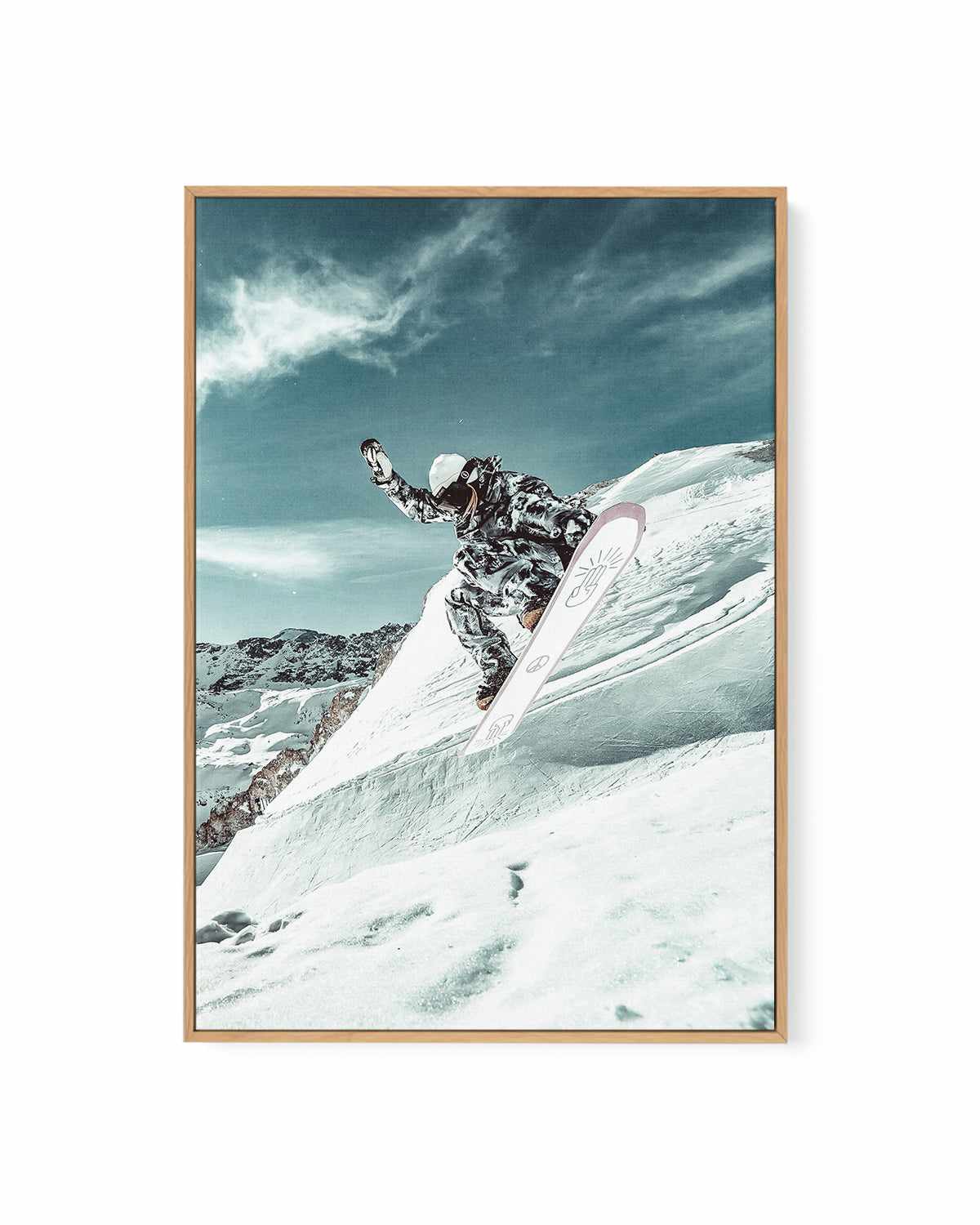 Snow Shredder by Marina Brisset | Framed Canvas Art Print