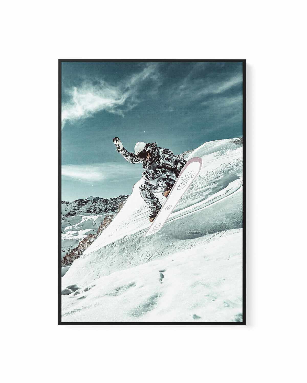 Snow Shredder by Marina Brisset | Framed Canvas Art Print