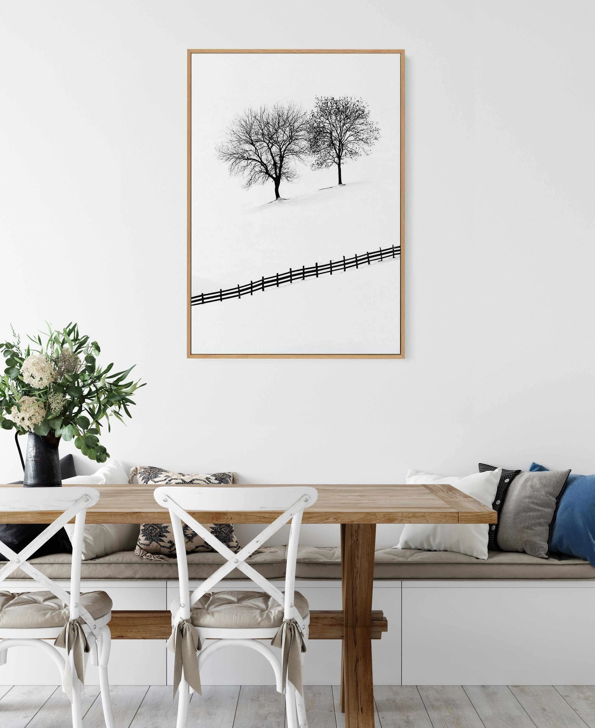 Snow Trees by Mario Stefanelli | Framed Canvas Art Print from Olive et Oriel where you can shop wallpaper and artworks online