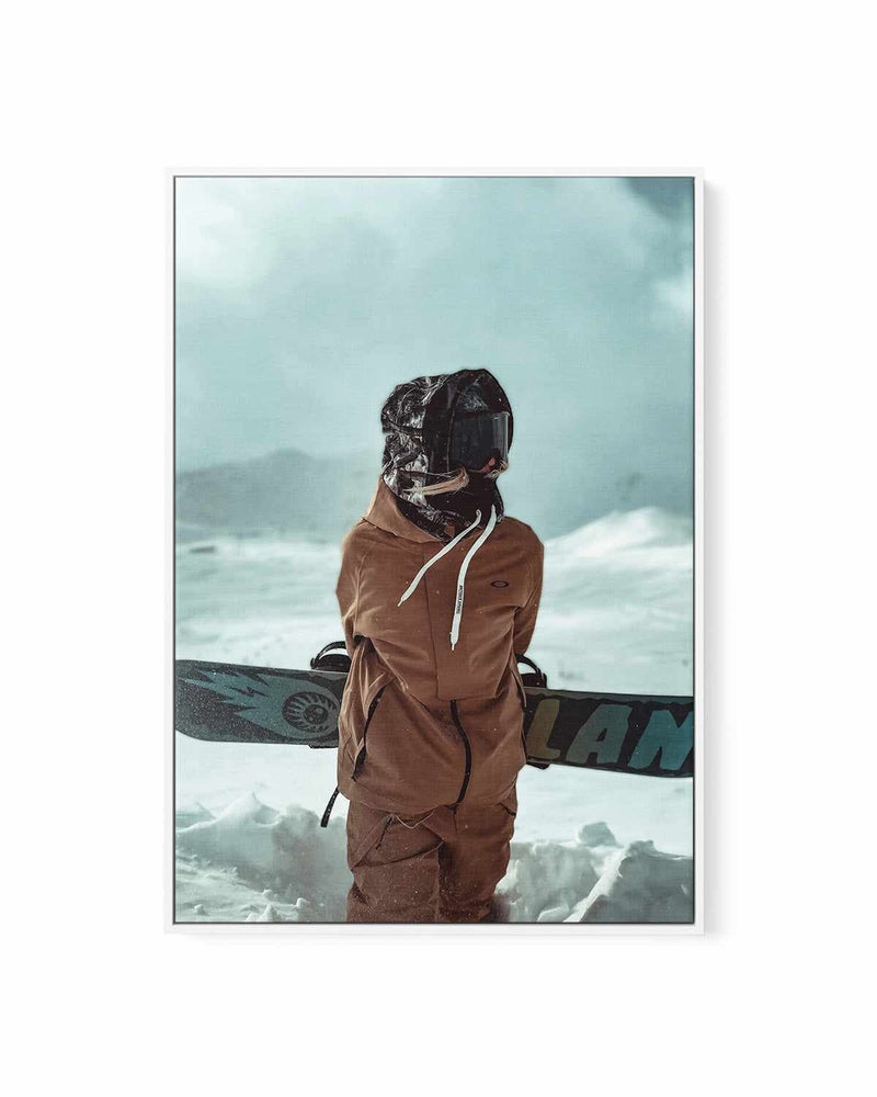 Snowboard by Marina Brisset | Framed Canvas Art Print