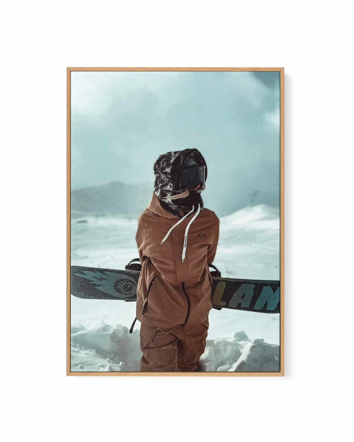 Snowboard by Marina Brisset | Framed Canvas Art Print