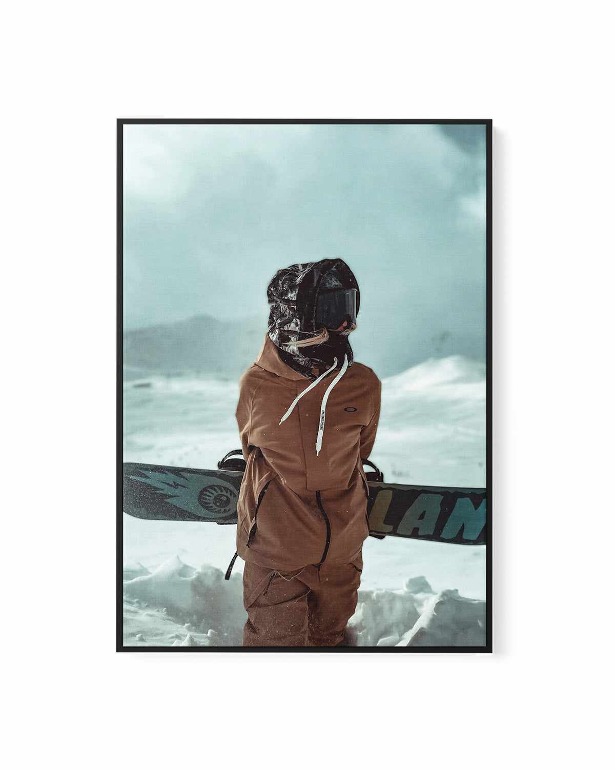 Snowboard by Marina Brisset | Framed Canvas Art Print