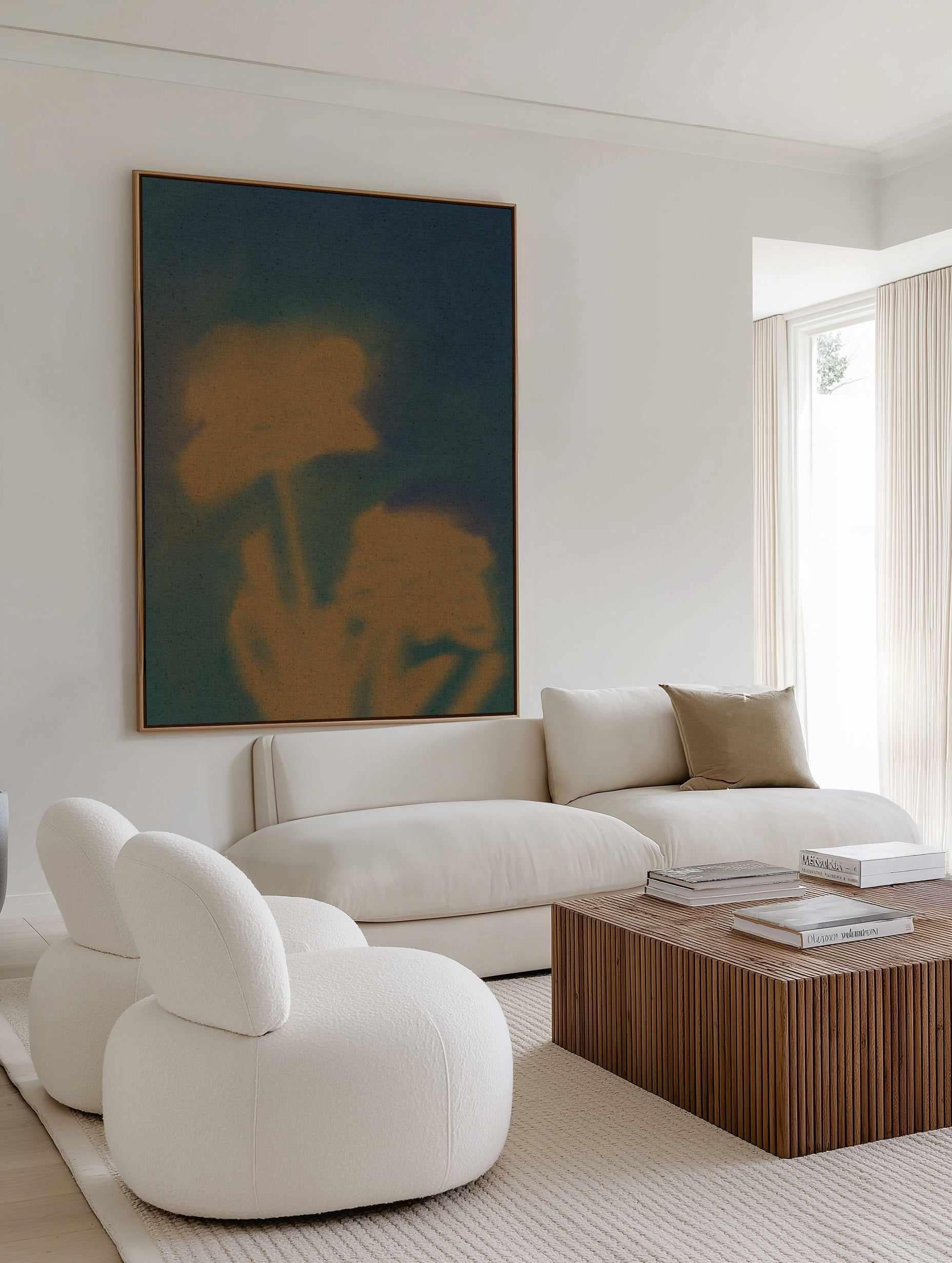 Soft Blossom 5 by Shatha Al Dafai | Framed Canvas Art Print from Olive et Oriel where you can shop wallpaper and artworks online