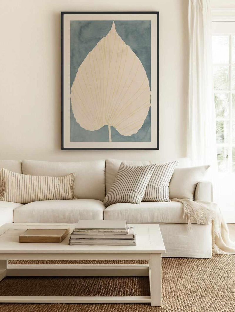 Soft Blue Fan Leaf by Casa Cartissi | Art Print
