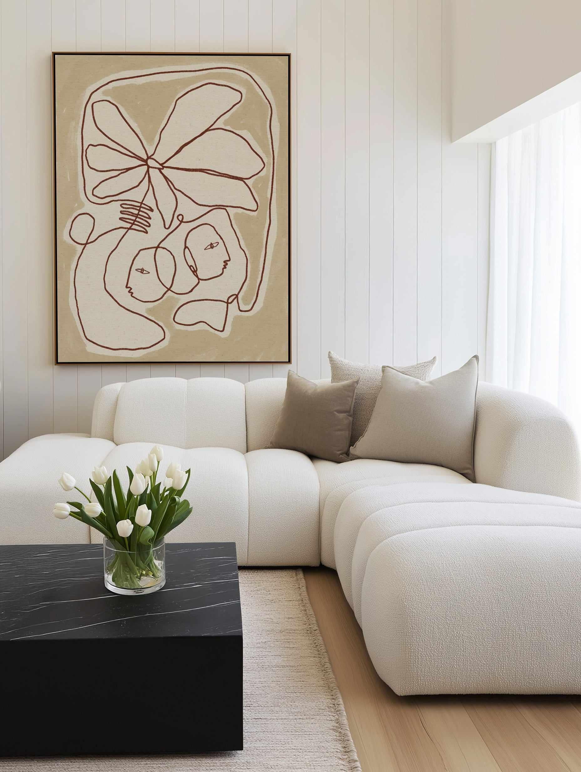 Soft Connection by Shatha Al Dafai | Framed Canvas Art Print from Olive et Oriel where you can shop wallpaper and artworks online