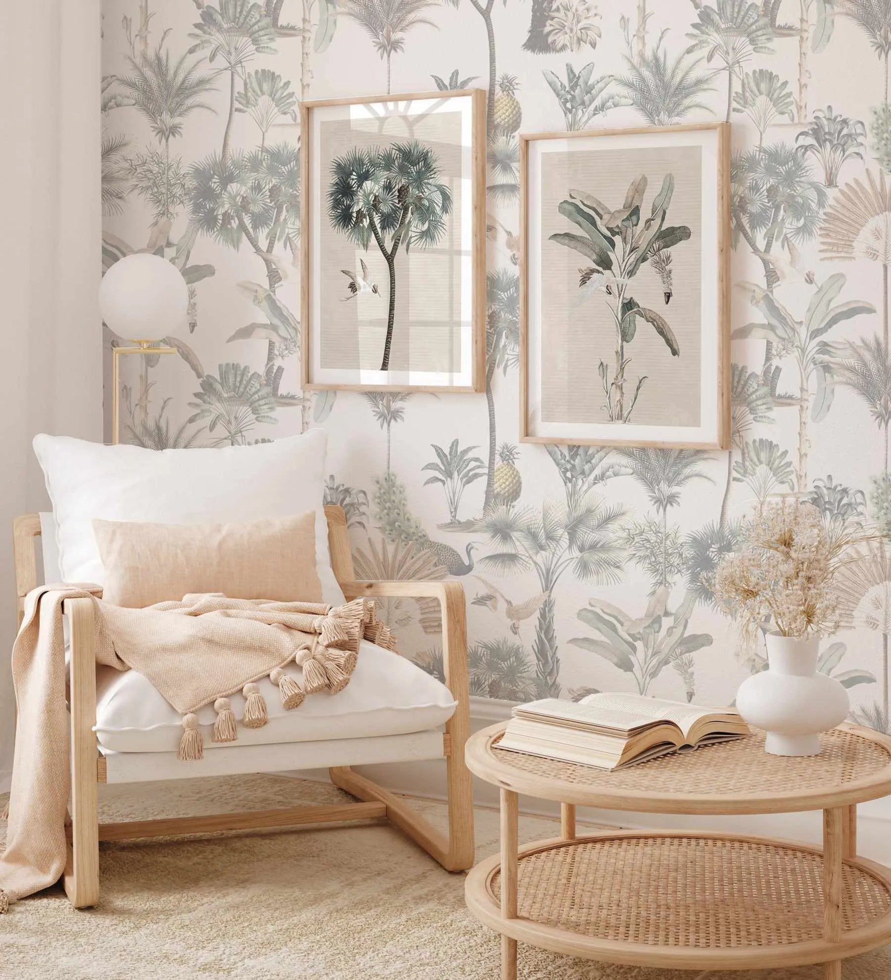 Soft Exotica Palms Wallpaper from Olive et Oriel where you can shop wallpaper and artworks online
