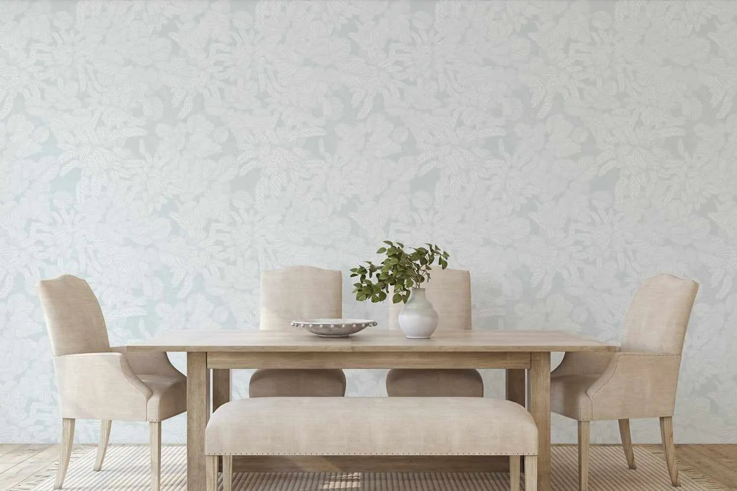 Soft Foliage | Duck Egg Blue Wallpaper - Olive et Oriel