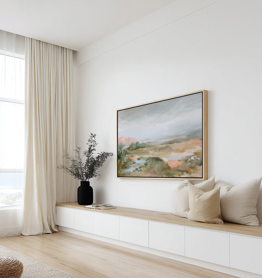 Soft Horizon | Framed Canvas Art Print