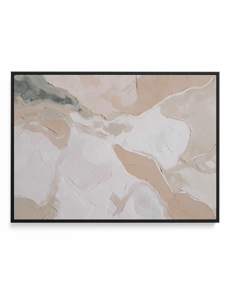 Soft Limestone I Framed Canvas Art Print — framed canvas wall art Australia black frame