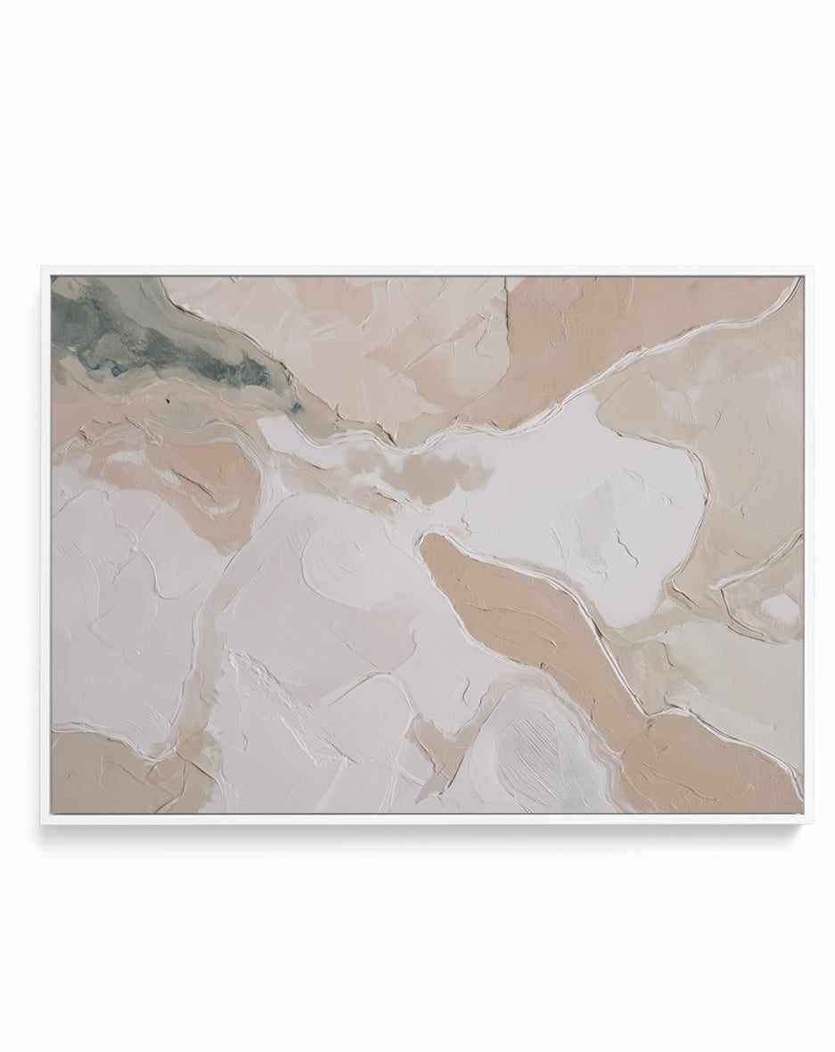 Soft Limestone I Framed Canvas Art Print — framed canvas wall art Australia in room setting