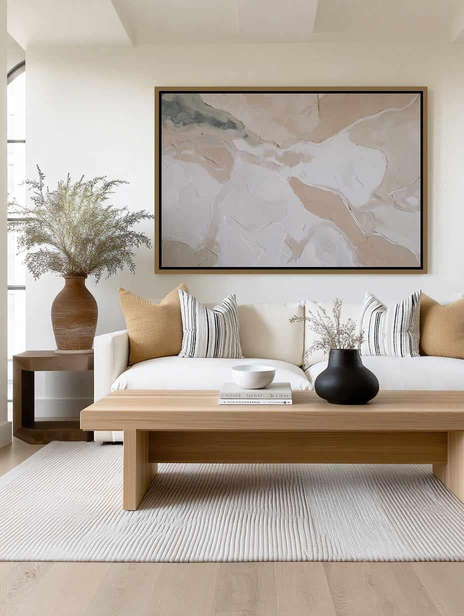Soft Limestone I Framed Canvas Art Print — framed canvas wall art Australia