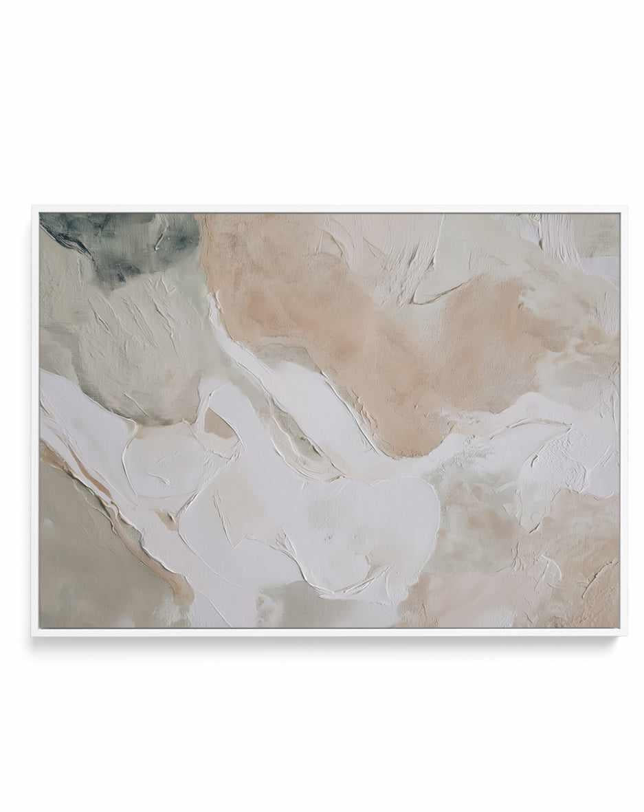 Soft Limestone II Framed Canvas Art Print — framed canvas wall art Australia in room setting