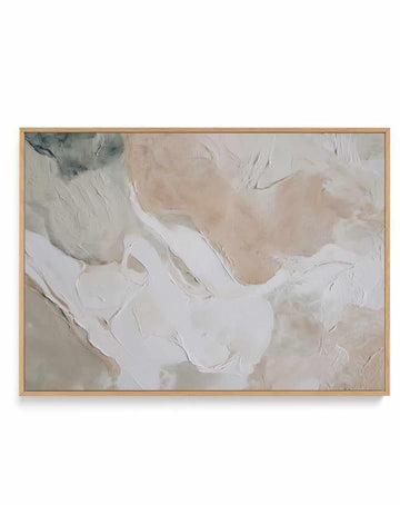 Soft Limestone II Framed Canvas Art Print — framed canvas wall art Australia oak frame