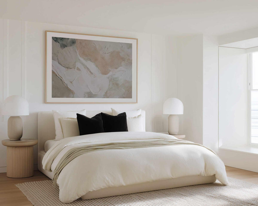 Soft Limestone II | Art Print abstract art print oak frame with white border