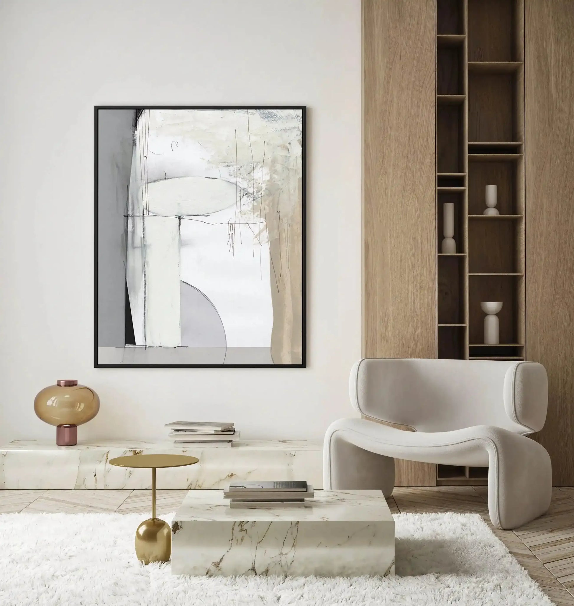 Soft Neutral by Dan Hobday | Framed Canvas-CANVAS-You can shop wall art online with Olive et Oriel for everything from abstract art to fun kids wall art. Our beautiful modern art prints and canvas art are available from large canvas prints to wall art paintings and our proudly Australian artwork collection offers only the highest quality framed large wall art and canvas art Australia - You can buy fashion photography prints or Hampton print posters and paintings on canvas from Olive et Oriel and