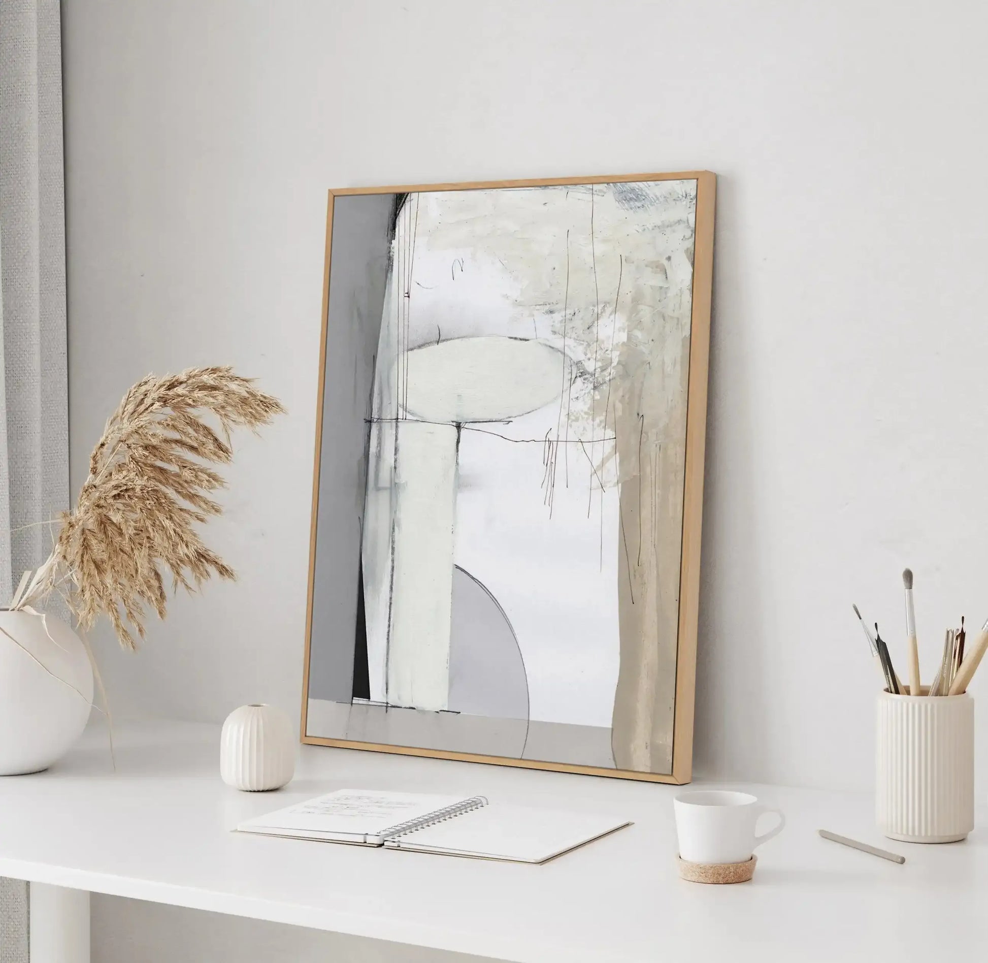 Soft Neutral by Dan Hobday | Framed Canvas-CANVAS-You can shop wall art online with Olive et Oriel for everything from abstract art to fun kids wall art. Our beautiful modern art prints and canvas art are available from large canvas prints to wall art paintings and our proudly Australian artwork collection offers only the highest quality framed large wall art and canvas art Australia - You can buy fashion photography prints or Hampton print posters and paintings on canvas from Olive et Oriel and