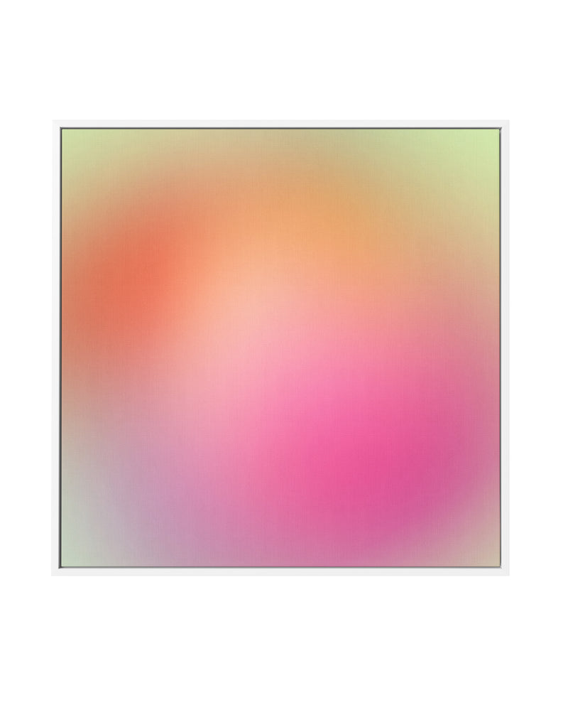 Soft Pink Orange Blend by Bilge Pakosylu | Framed Canvas Art Print