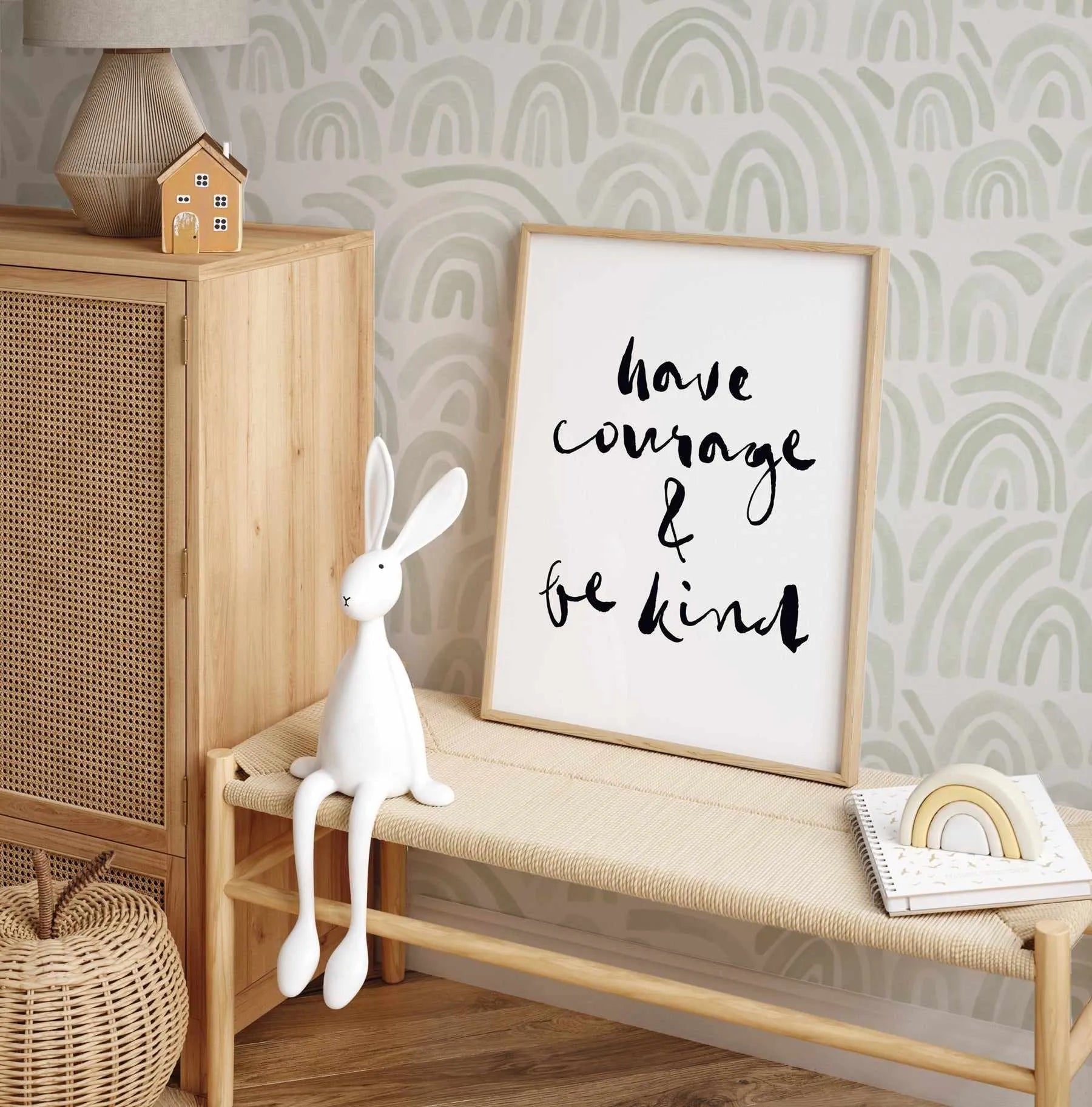 Soft Sage Rainbows Wallpaper-Wallpaper-Buy Kids Removable Wallpaper Online Our Custom Made Children√¢‚Ç¨‚Ñ¢s Wallpapers Are A Fun Way To Decorate And Enhance Boys Bedroom Decor And Girls Bedrooms They Are An Amazing Addition To Your Kids Bedroom Walls Our Collection of Kids Wallpaper Is Sure To Transform Your Kids Rooms Interior Style From Pink Wallpaper To Dinosaur Wallpaper Even Marble Wallpapers For Teen Boys Shop Peel And Stick Wallpaper Online Today With Olive et Oriel