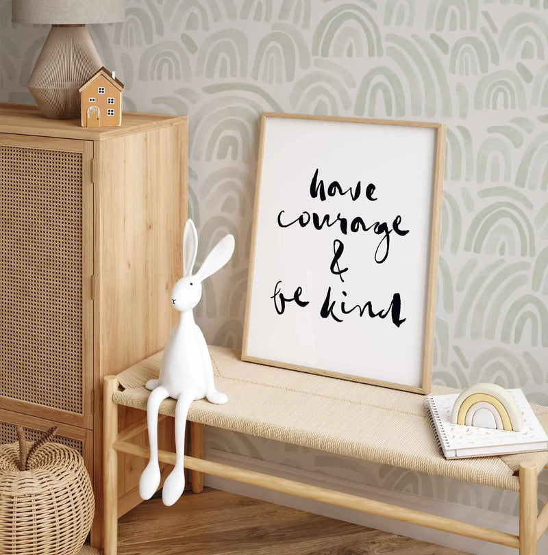 Soft Sage Rainbows Wallpaper-Wallpaper-Buy Kids Removable Wallpaper Online Our Custom Made Children√¢‚Ç¨‚Ñ¢s Wallpapers Are A Fun Way To Decorate And Enhance Boys Bedroom Decor And Girls Bedrooms They Are An Amazing Addition To Your Kids Bedroom Walls Our Collection of Kids Wallpaper Is Sure To Transform Your Kids Rooms Interior Style From Pink Wallpaper To Dinosaur Wallpaper Even Marble Wallpapers For Teen Boys Shop Peel And Stick Wallpaper Online Today With Olive et Oriel