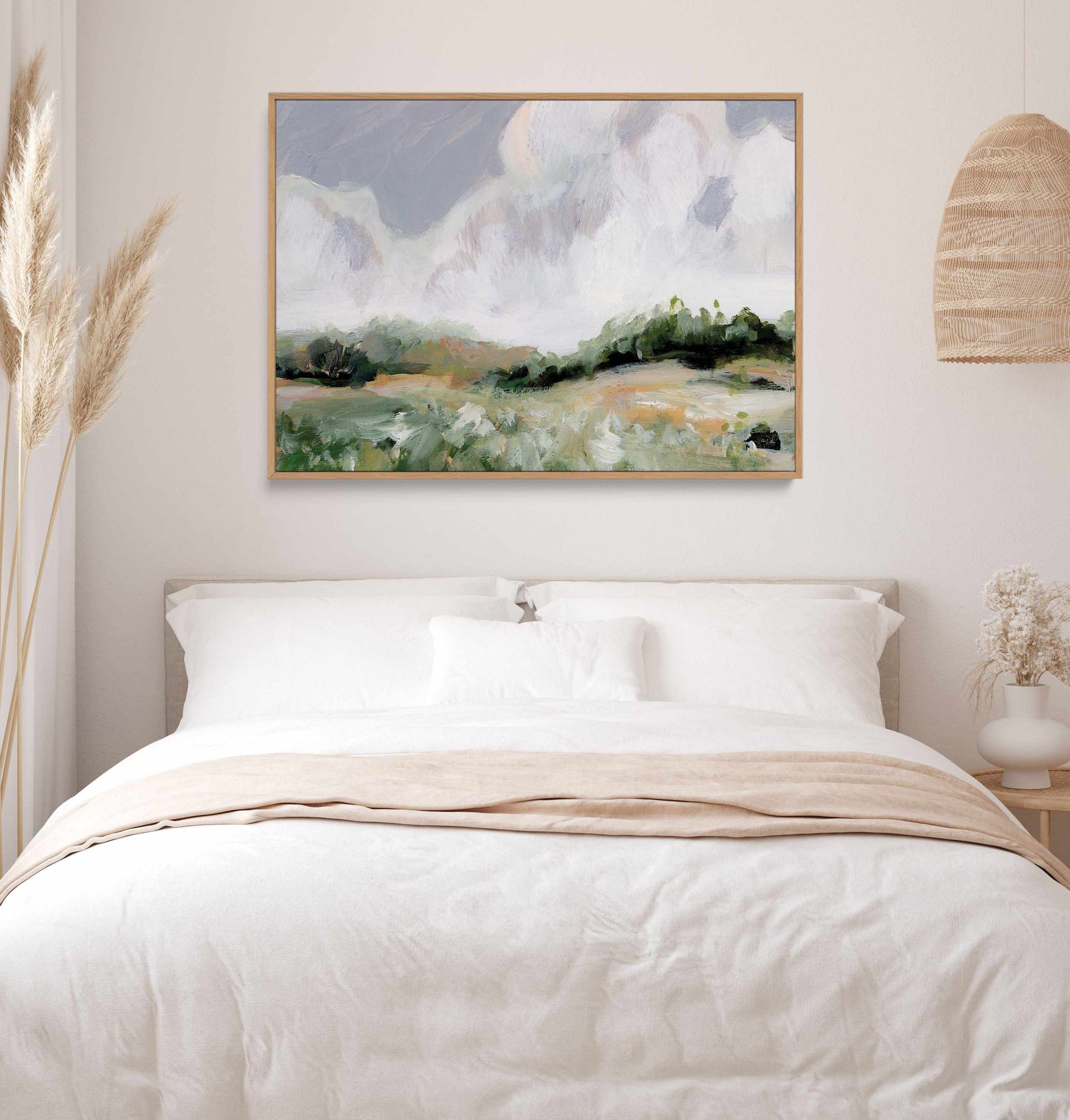 Soft Summer Sky | Framed Canvas Art Print from Olive et Oriel where you can shop wallpaper and artworks online