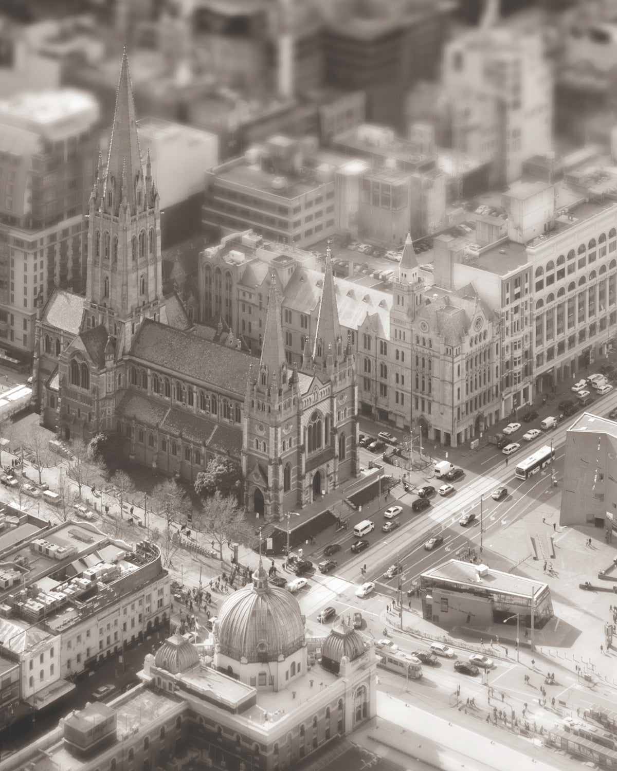 Soft City Tilt Shift | Melbourne Photo Mural Wallpaper