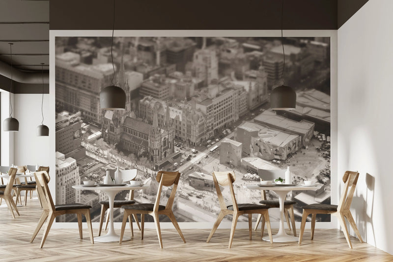 Soft City Tilt Shift | Melbourne Photo Mural Wallpaper from Olive et Oriel where you can shop wallpaper and artworks online