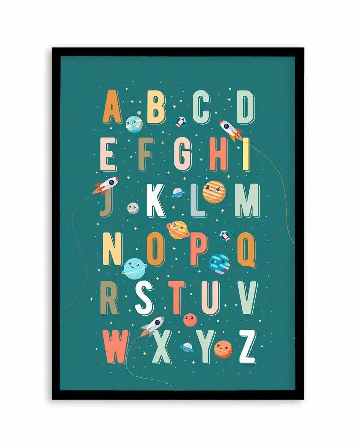 Solar Alphabet Art Print from Olive et Oriel where you can shop wallpaper and artworks online