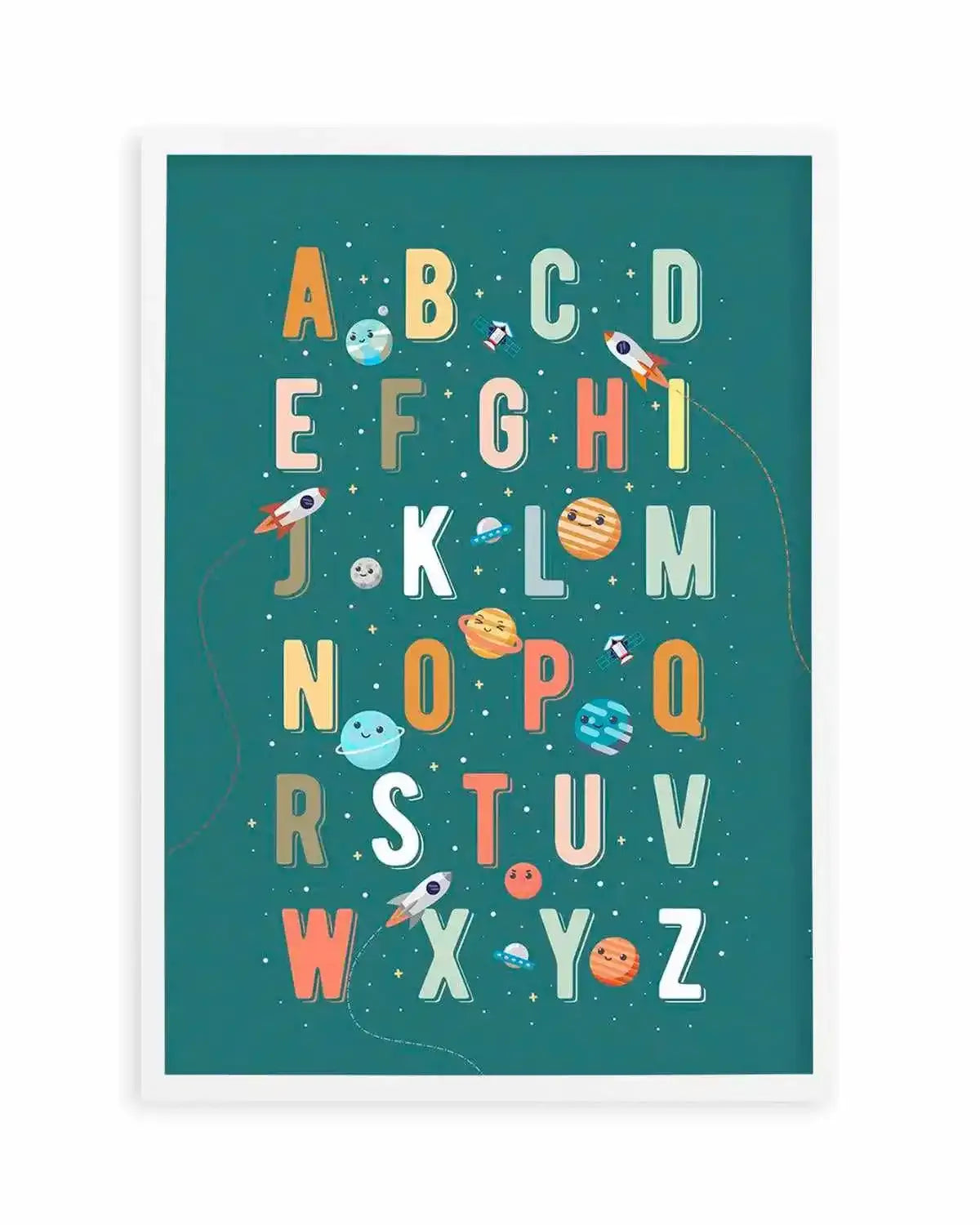 Solar Alphabet Art Print from Olive et Oriel where you can shop wallpaper and artworks online