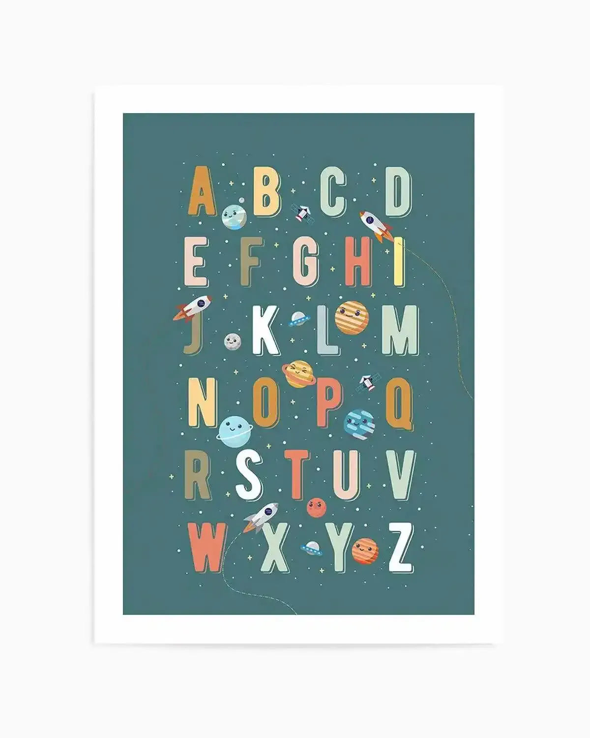 Solar Letters/numbers Solar Alphabet Outer Space Nursery Wall Art Print – Olive et Oriel
