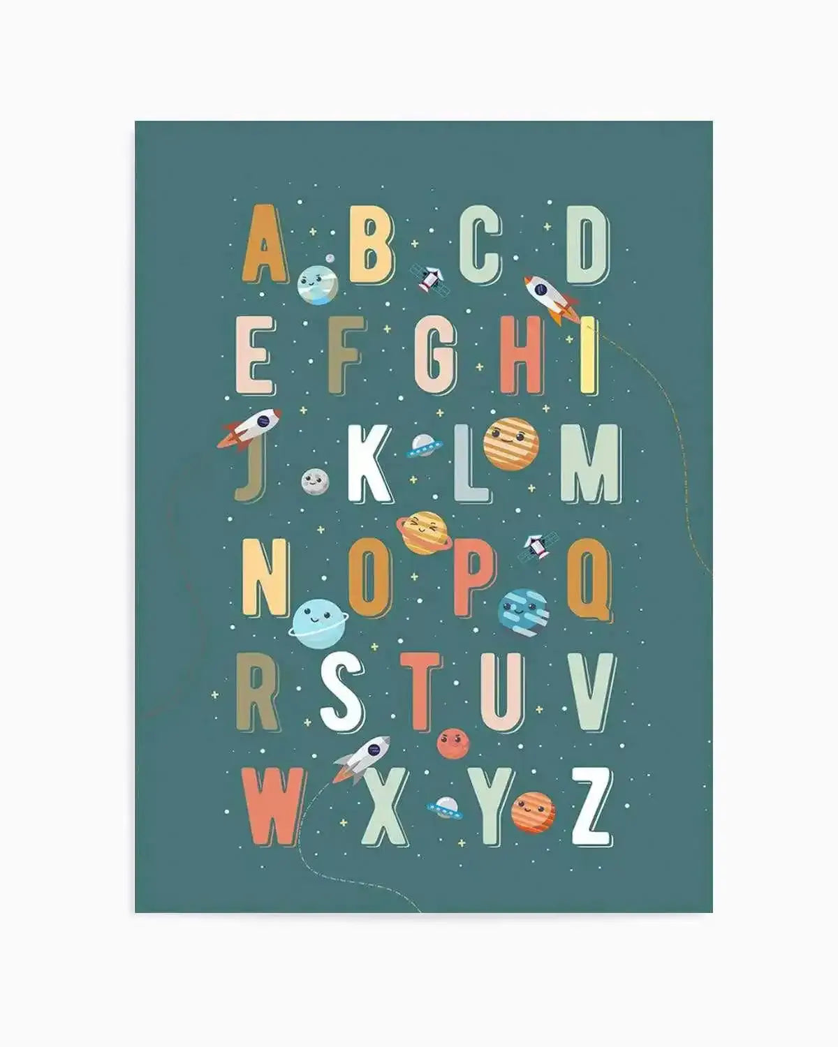Solar Alphabet Art Print from Olive et Oriel where you can shop wallpaper and artworks online