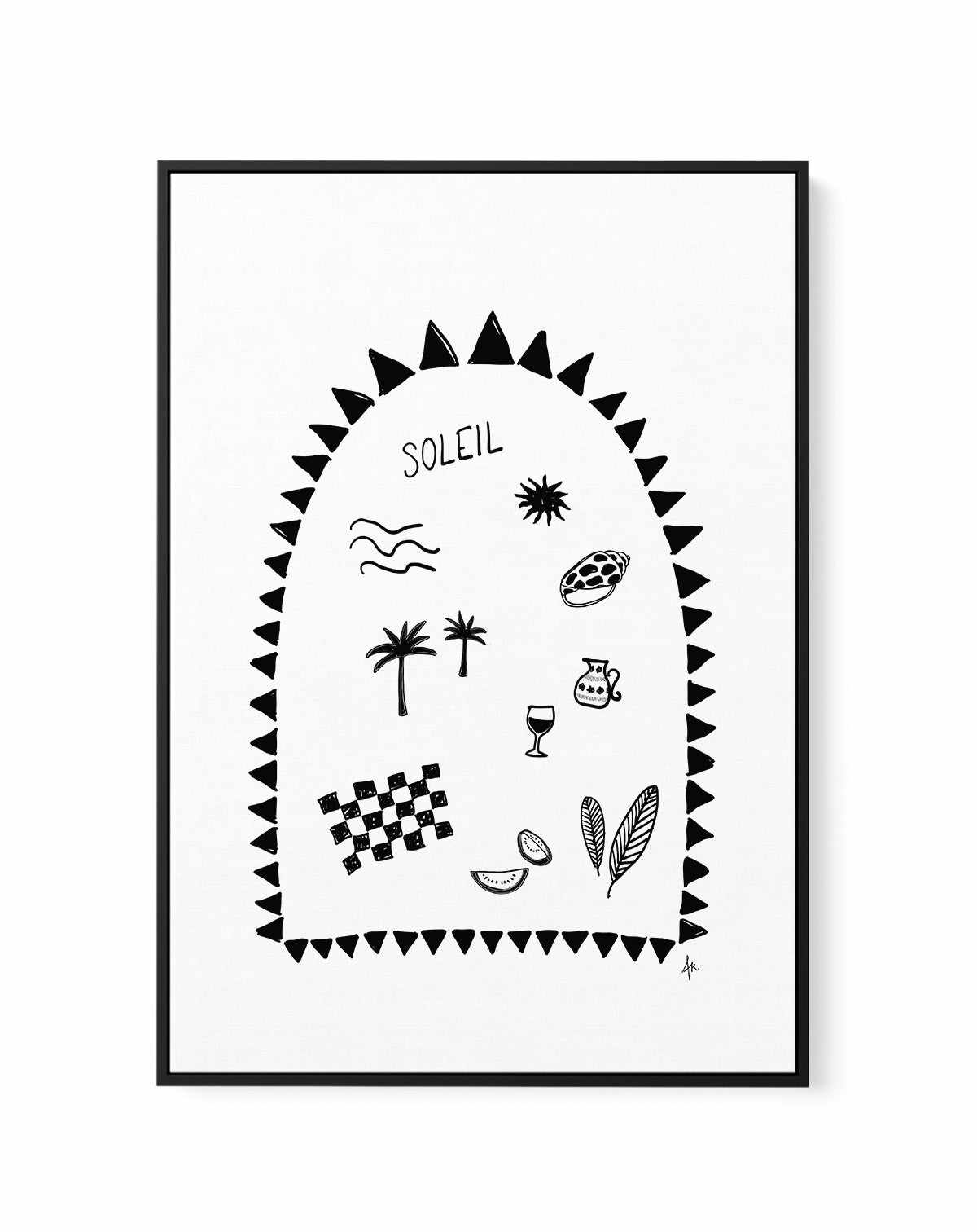 Soleil Black by Anne Korako | Framed Canvas Art Print from Olive et Oriel where you can shop wallpaper and artworks online