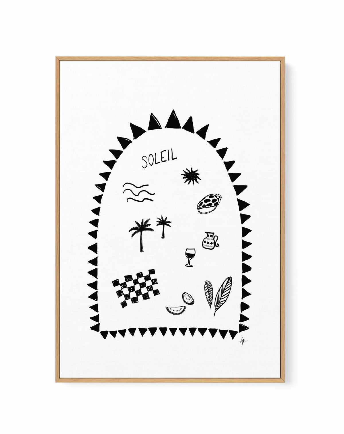Soleil Black by Anne Korako | Framed Canvas Art Print from Olive et Oriel where you can shop wallpaper and artworks online