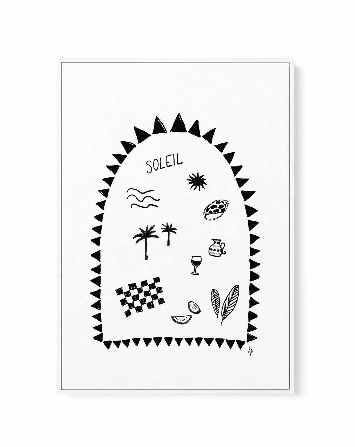 Soleil Black by Anne Korako | Framed Canvas Art Print from Olive et Oriel where you can shop wallpaper and artworks online