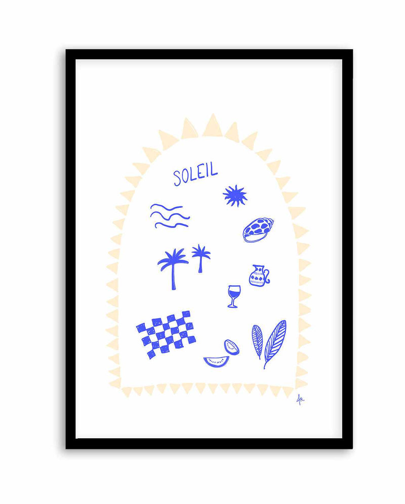 Soleil Deep Blue Beige by Anne Korako | Art Print