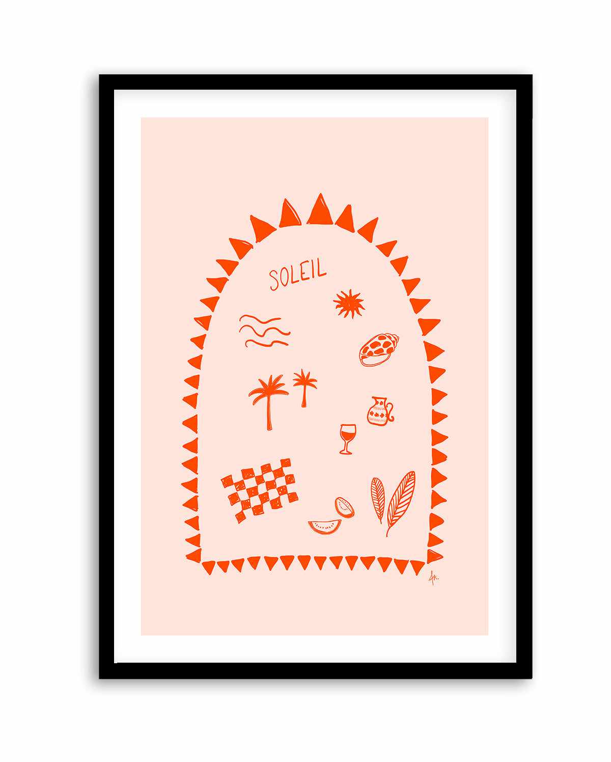 Soleil Fire Red Pink by Anne Korako | Art Print