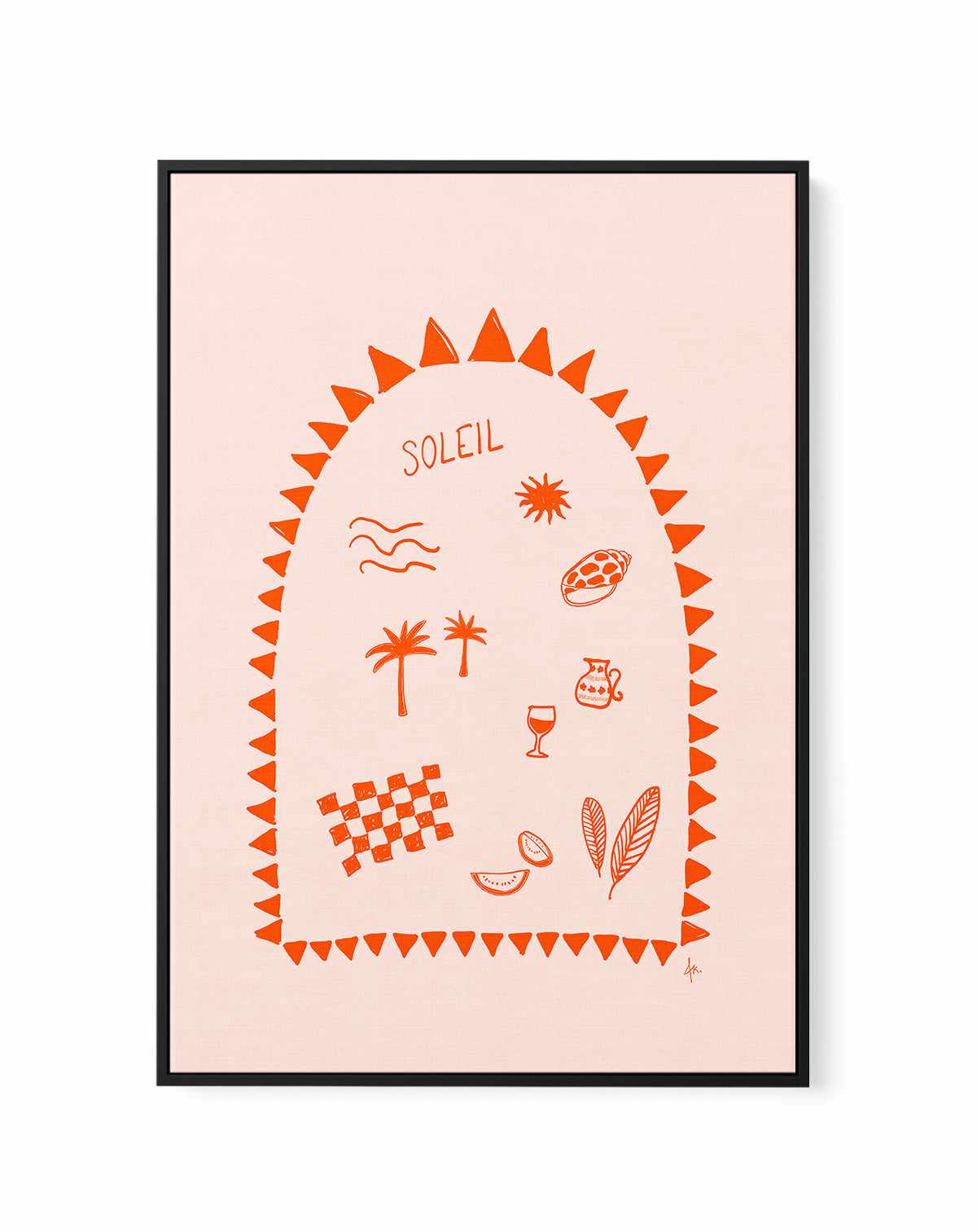 Soleil Fire Red Pink by Anne Korako | Framed Canvas Art Print