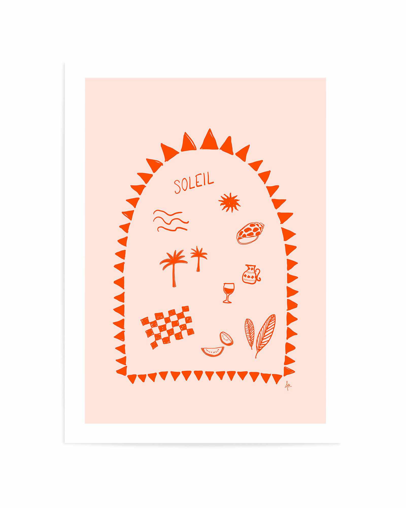 Soleil Fire Red Pink by Anne Korako | Art Print