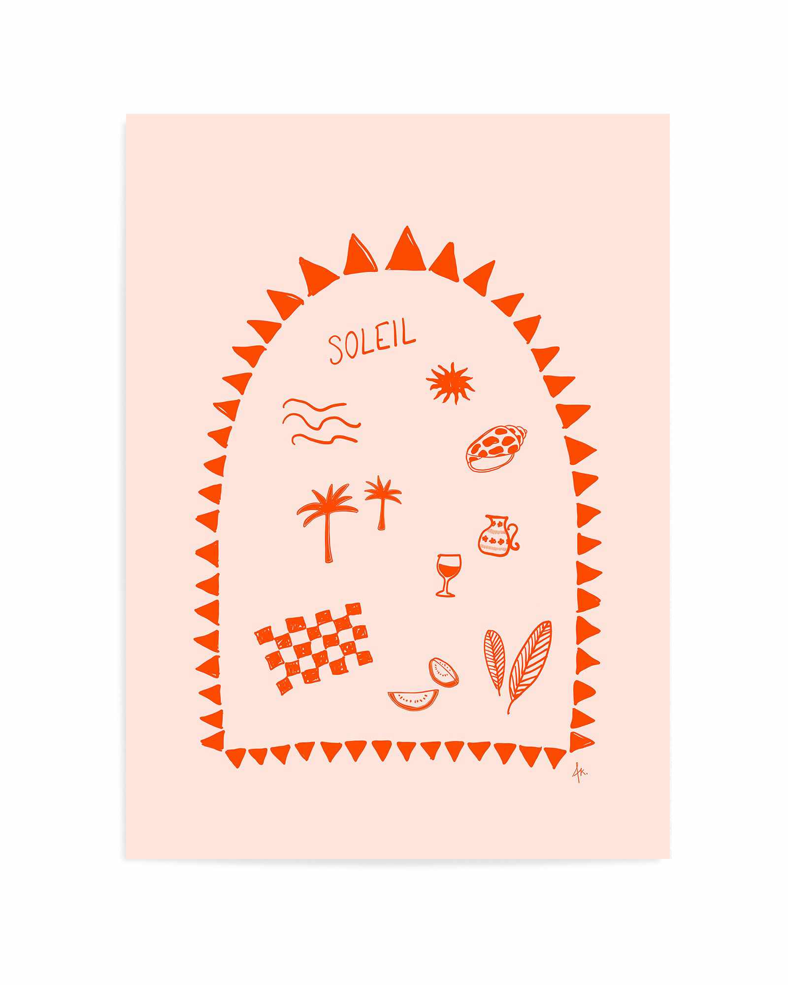 Soleil Fire Red Pink by Anne Korako | Art Print