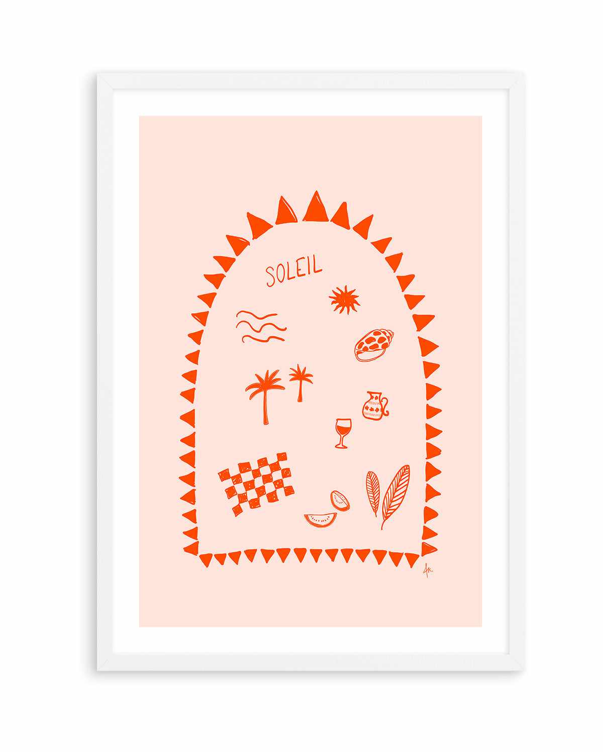 Soleil Fire Red Pink by Anne Korako | Art Print