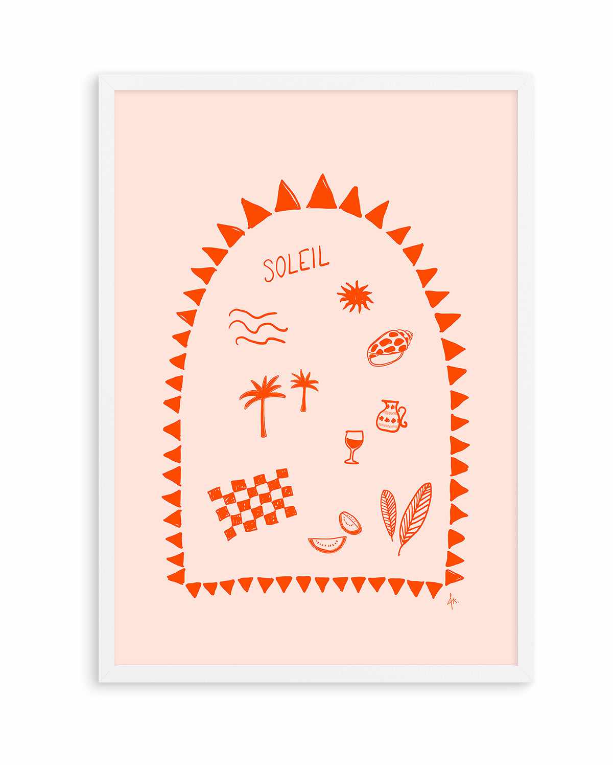 Soleil Fire Red Pink by Anne Korako | Art Print