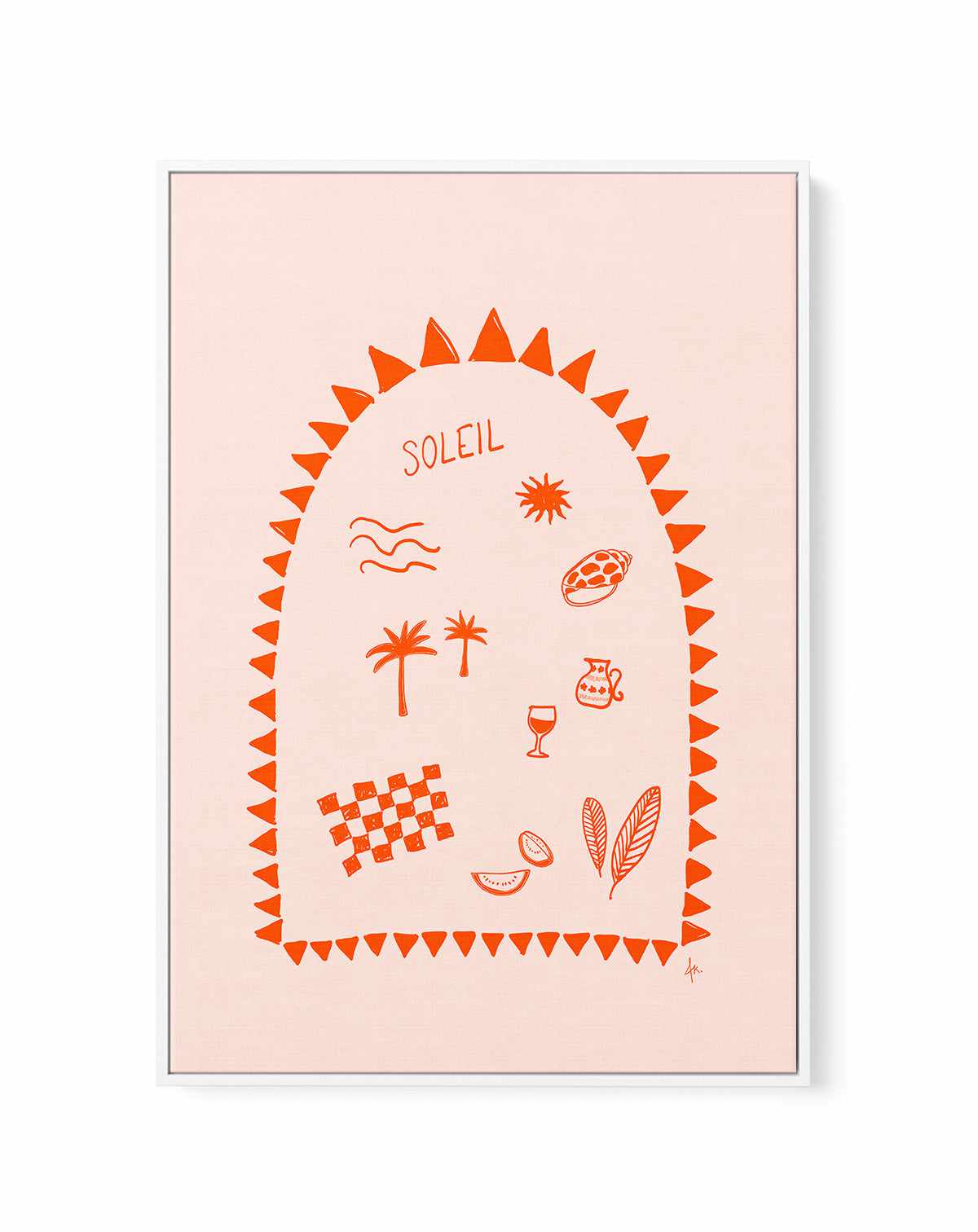 Soleil Fire Red Pink by Anne Korako | Framed Canvas Art Print