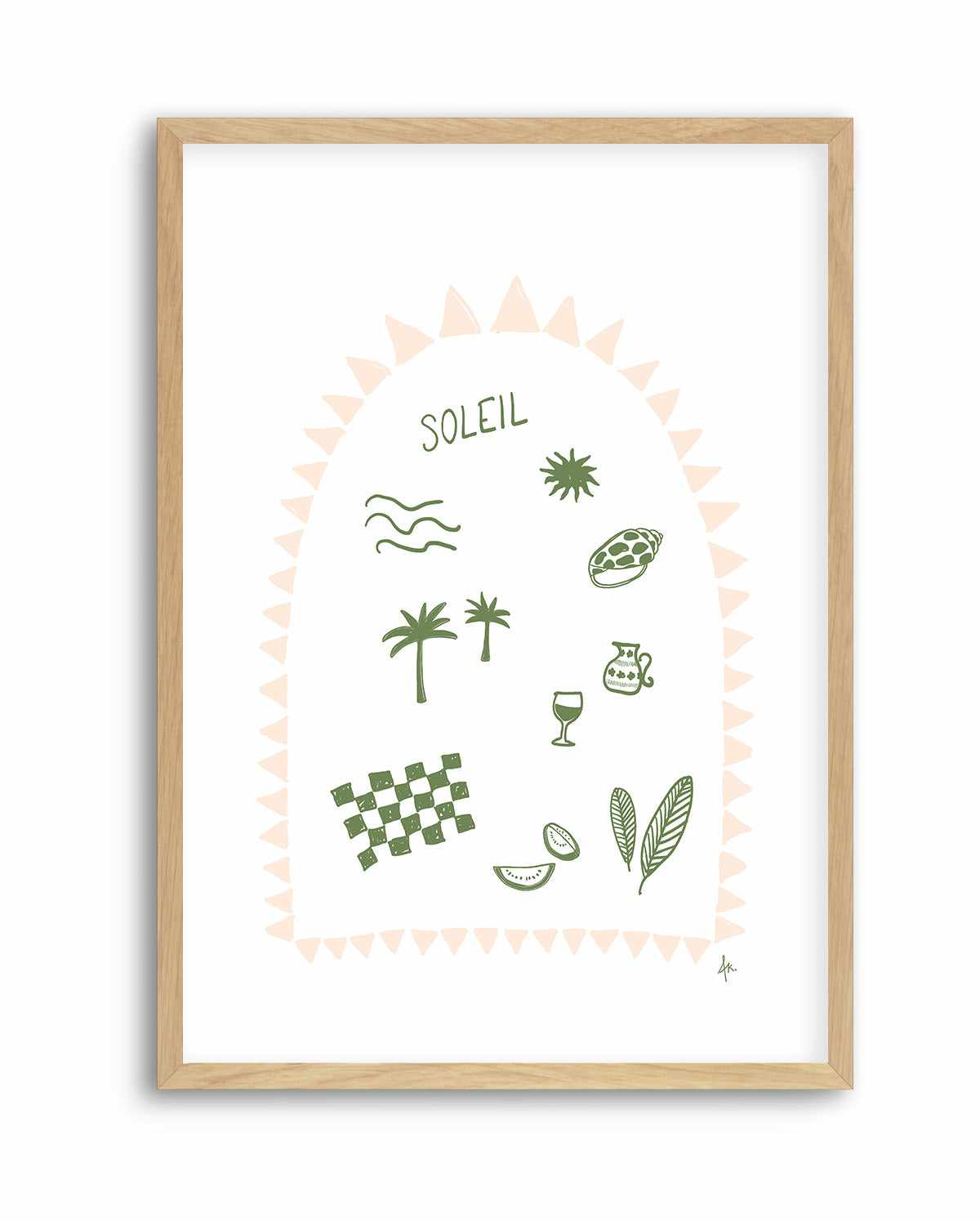 Soleil Forest Green Pink by Anne Korako | Art Print