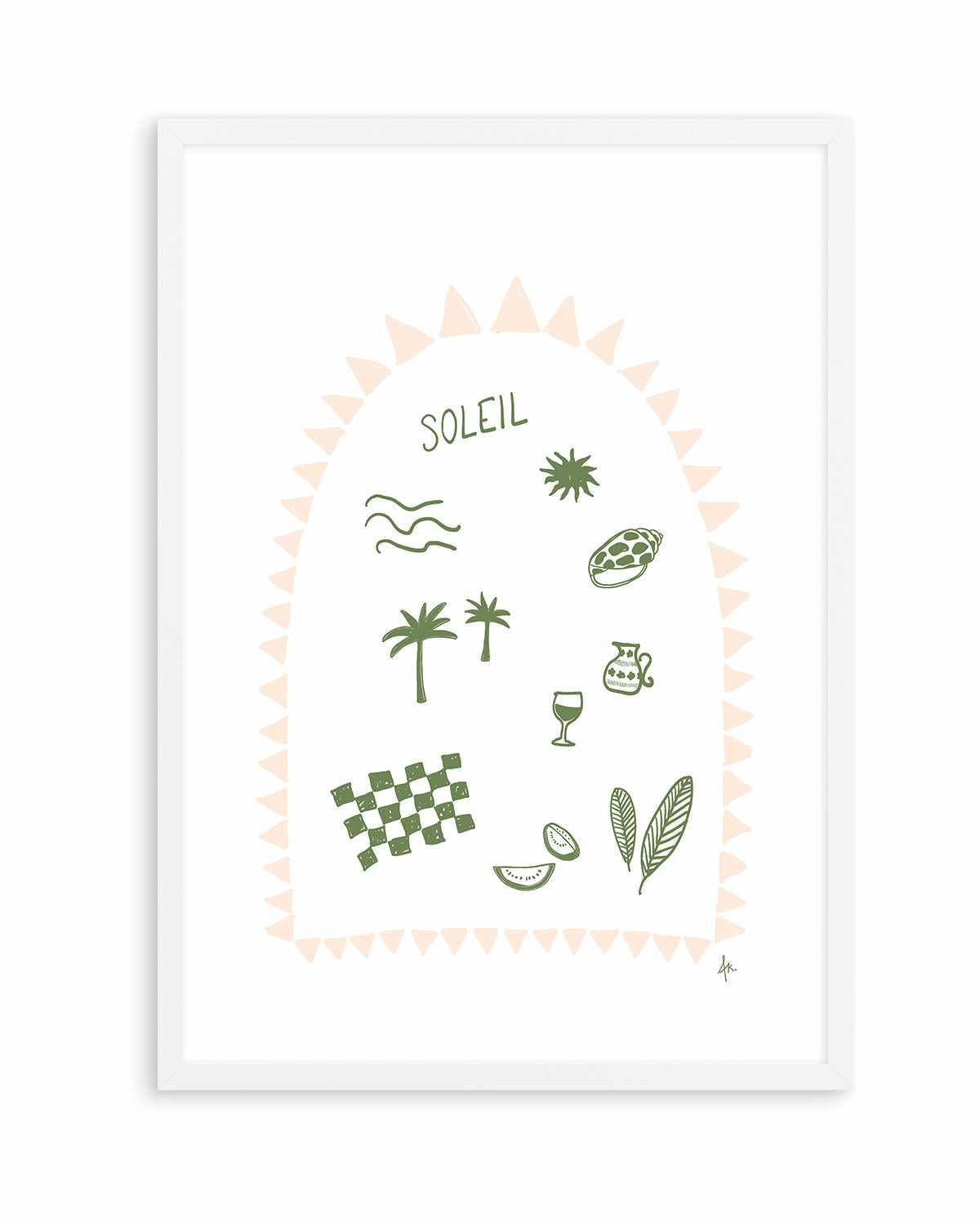 Soleil Forest Green Pink by Anne Korako | Art Print