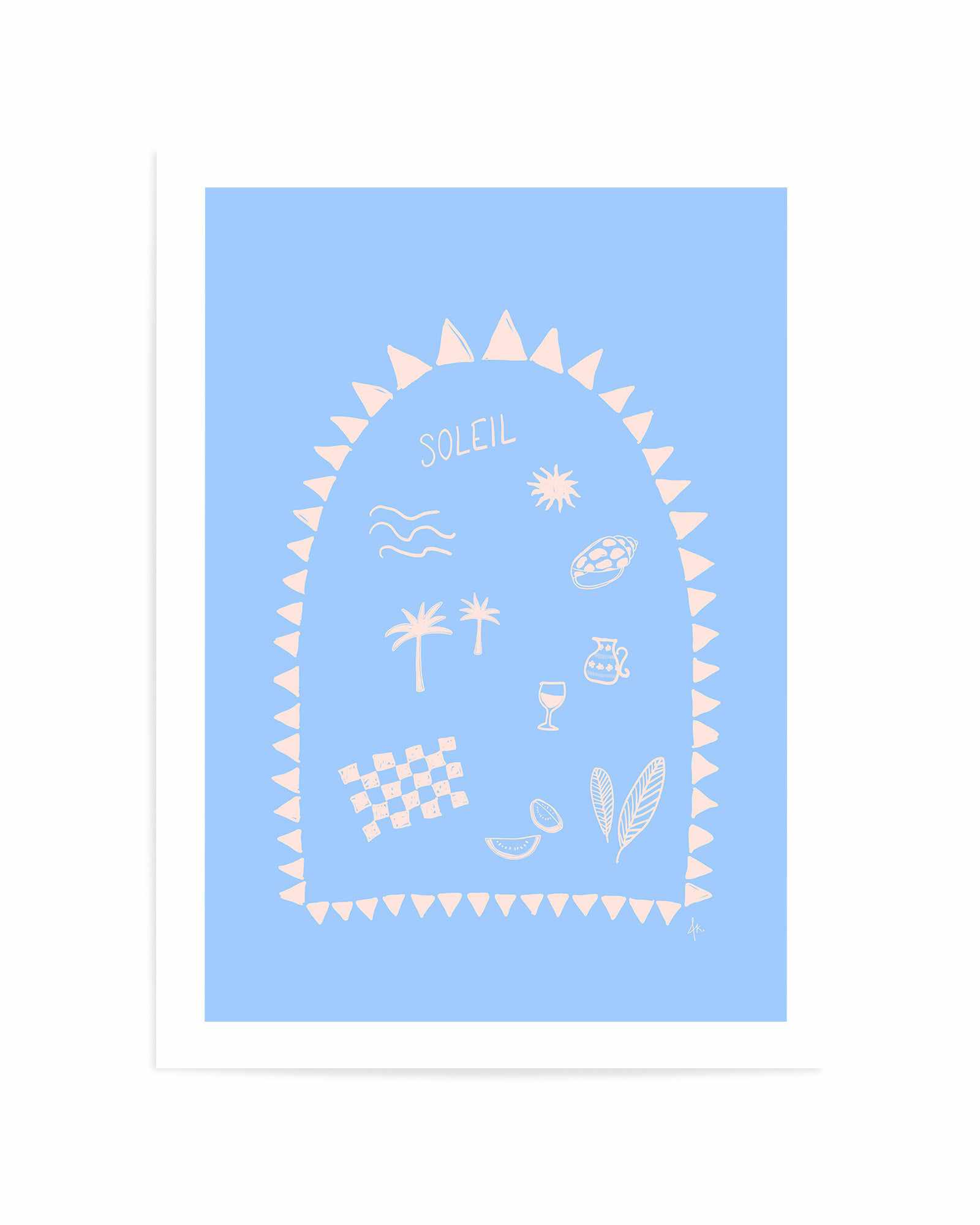 Soleil Pink Blue by Anne Korako | Art Print