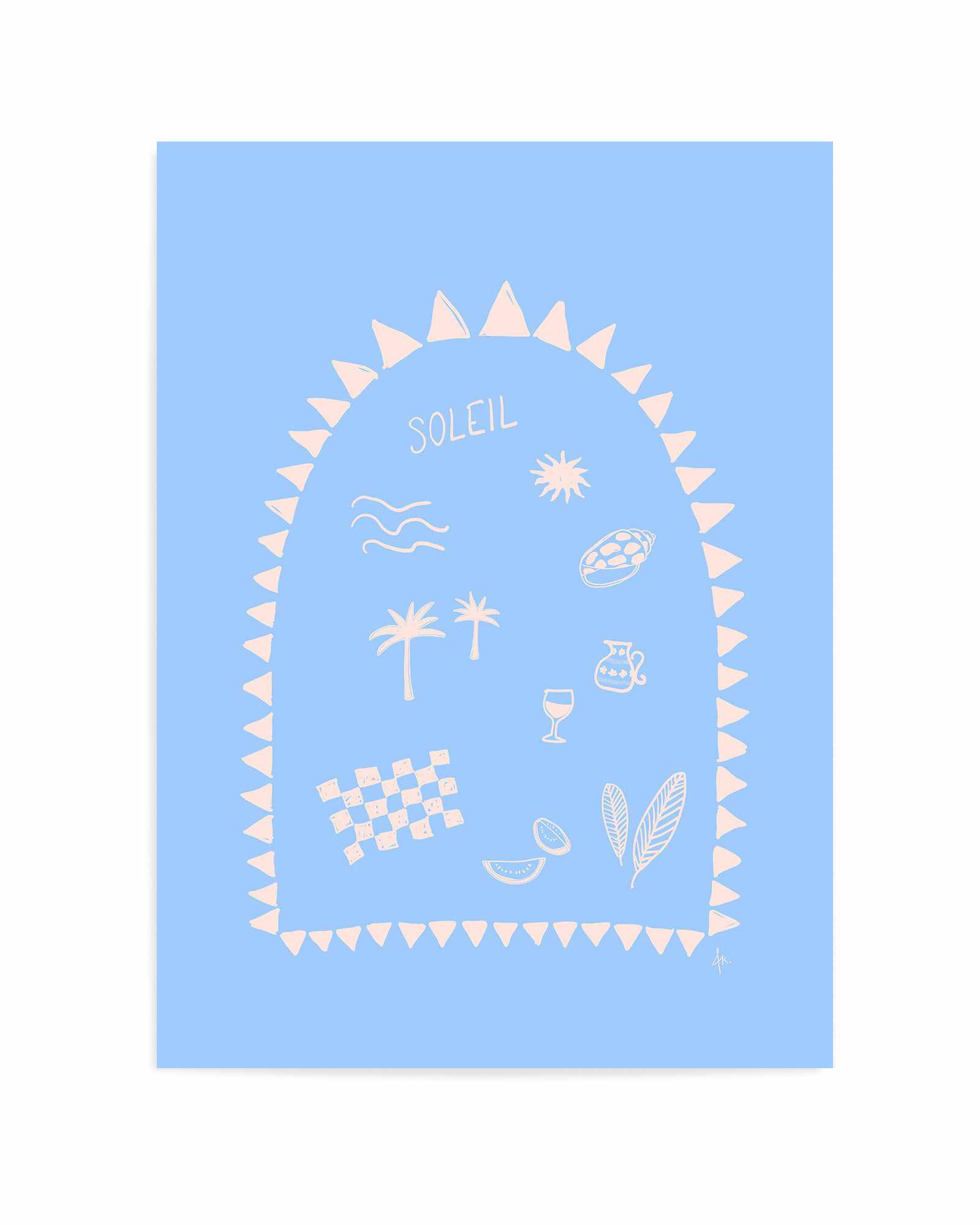 Soleil Pink Blue by Anne Korako | Art Print