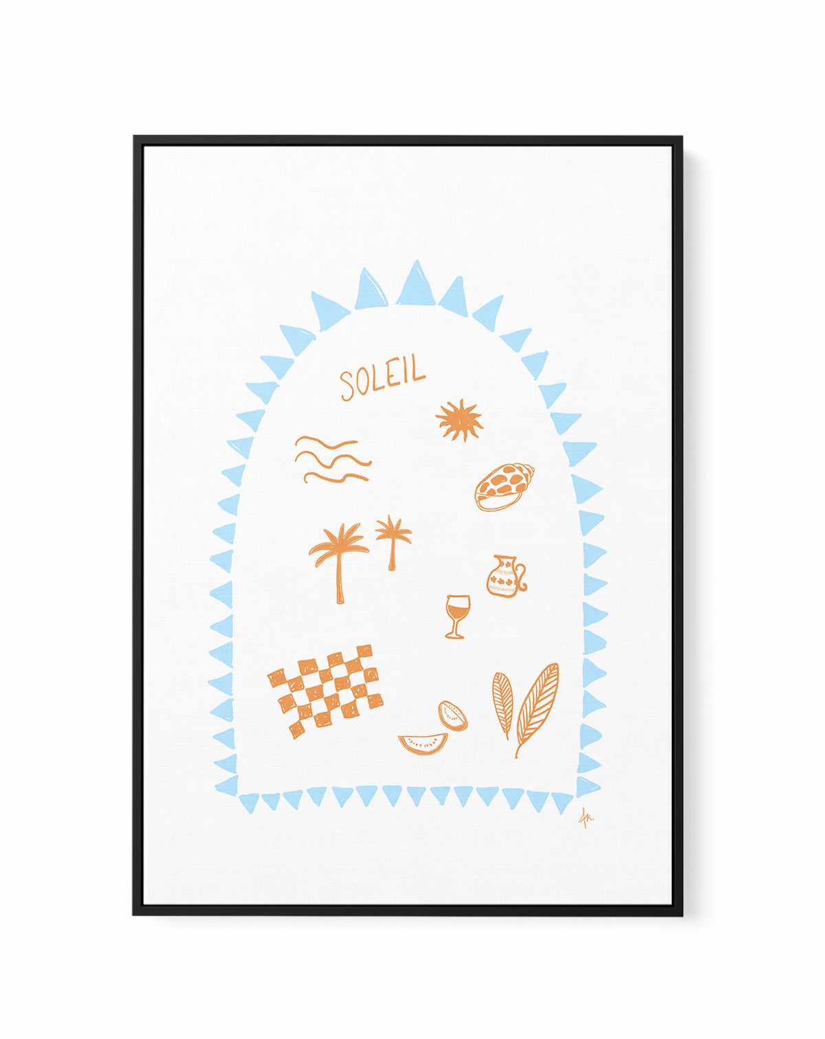 Soleil Tan Baby Blue by Anne Korako | Framed Canvas Art Print from Olive et Oriel where you can shop wallpaper and artworks online