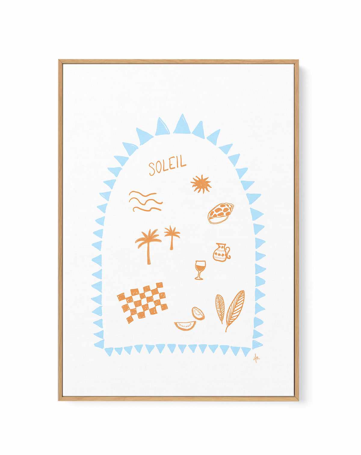 Soleil Tan Baby Blue by Anne Korako | Framed Canvas Art Print from Olive et Oriel where you can shop wallpaper and artworks online