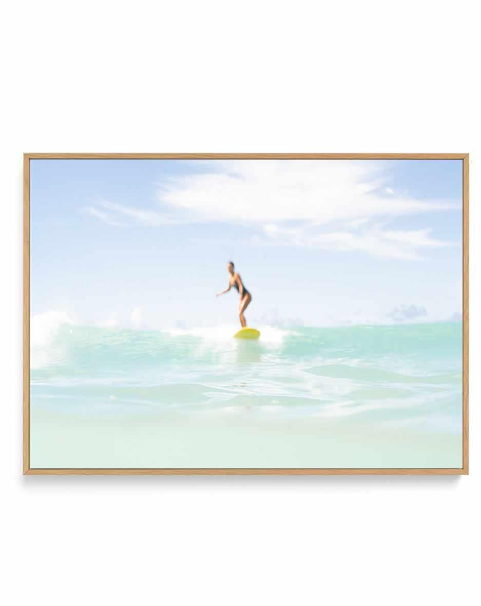 Soliel Surfer Girl, Waikiki Beach by Michael Geercke | Framed Canvas Art Print from Olive et Oriel where you can shop wallpaper and artworks online
