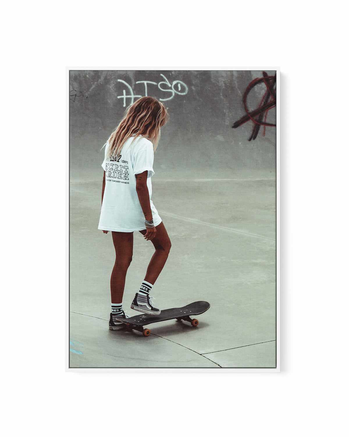 Solo Skate by Marina Brisset | Framed Canvas Art Print